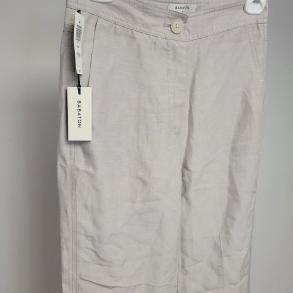 Aritzia Babaton Dara High Waist Linen Blend Pant Lilac Fog - Picture 5 of 9